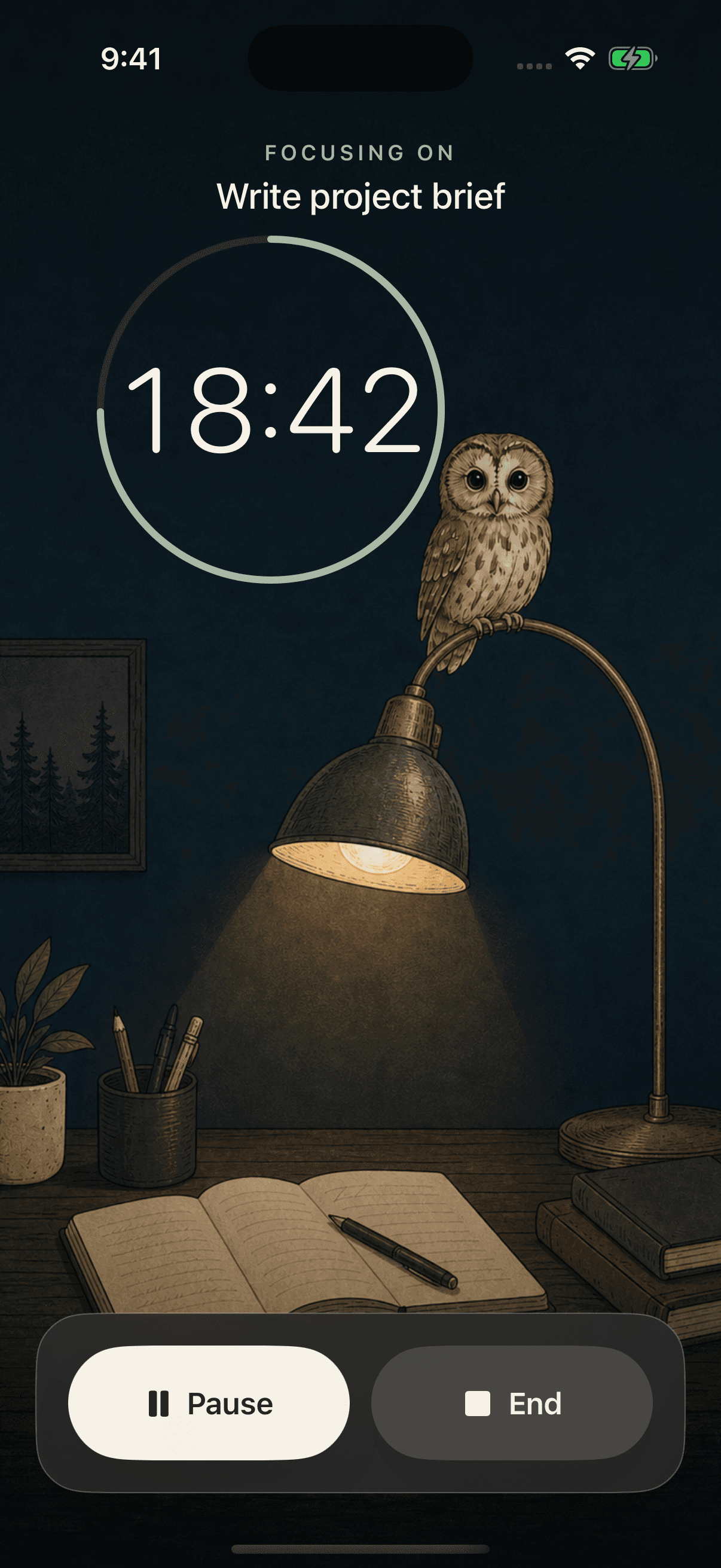 Owl Focus active focus session